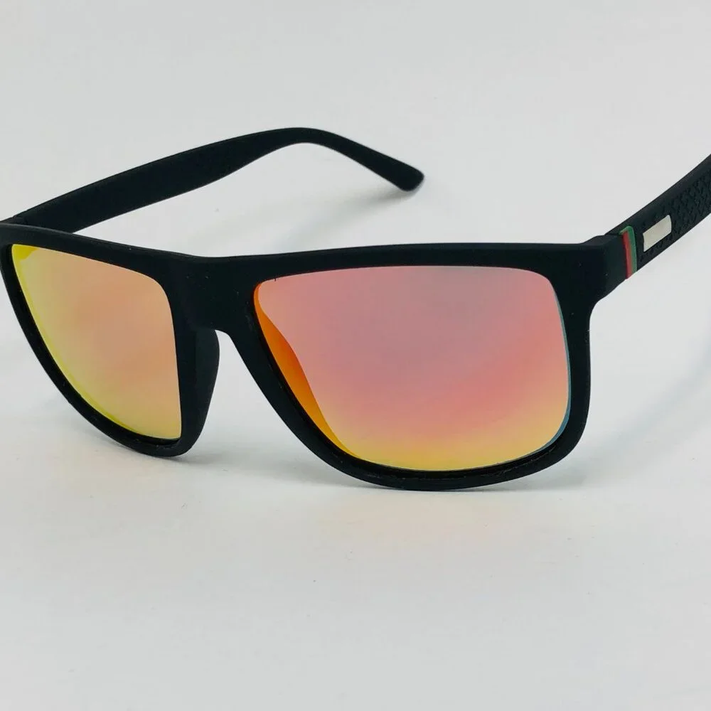 Polarized Sports Men Sunglasses Red Mirror‎ Lens Wrap Around Shield Lentes Gafas